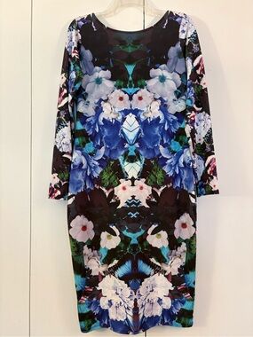 Kardashian Kollection for Lipsy floral midi dress with low back